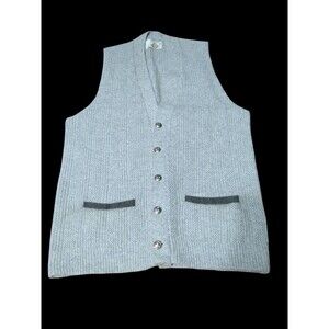 Puritan Grey Women's Small Sweater Vest 60's  Vintage 85% Fine Wool 15% Acrylic